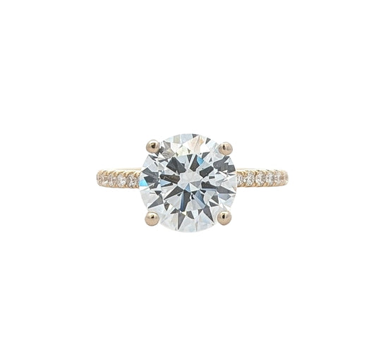 18KT Yellow and White Gold 3.32ctw Lab Grown Diamond Engagement Ring size 6.5