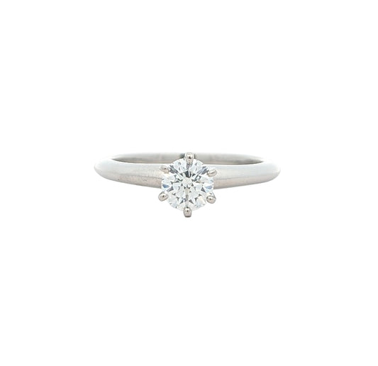 Platinum 0.46ctw Diamond "Tiffany & Co." Estate Engagement Ring size 5