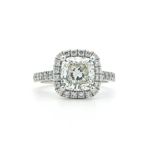 18KT White Gold Diamond Estate Engagement Ring size 6