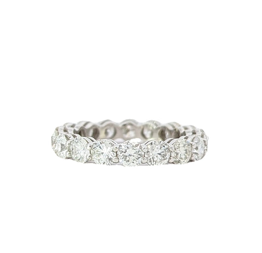 14KT White Gold 3.28ctw Diamond Estate Eternity Wedding Band size 6.25