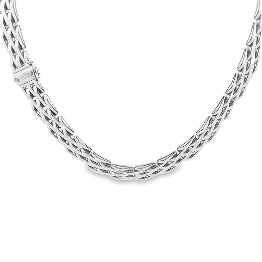 18KT Yellow and White Gold 0.03ctw Reversible Diamond "Chimento" Estate Necklace