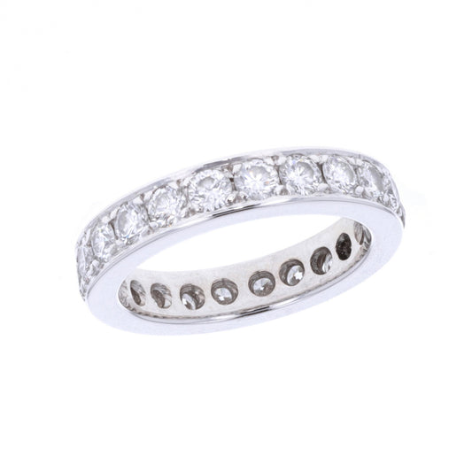 18KT White Gold 1.54ctw Diamond Estate Eternity Band Size 5.5