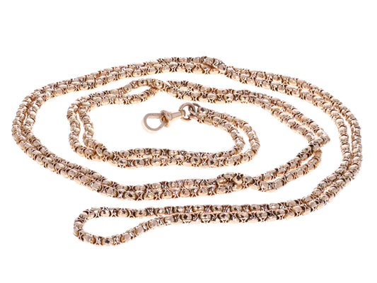 14KT Yellow Gold Antique Estate Pocket Watch Chain