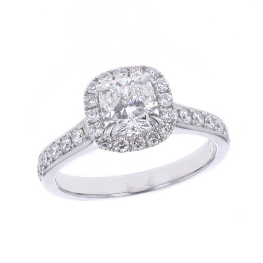 14KT White Gold 1.69ctw Canadian Diamond Estate Engagement Ring size 6.5