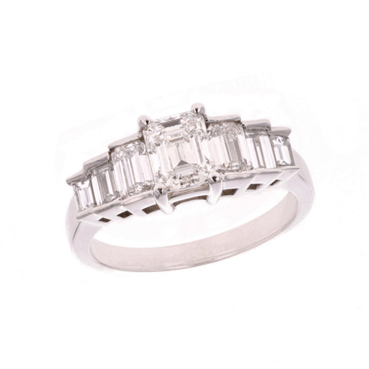 19KT White Gold 1.88ctw Diamond Estate Engagement Ring size 7