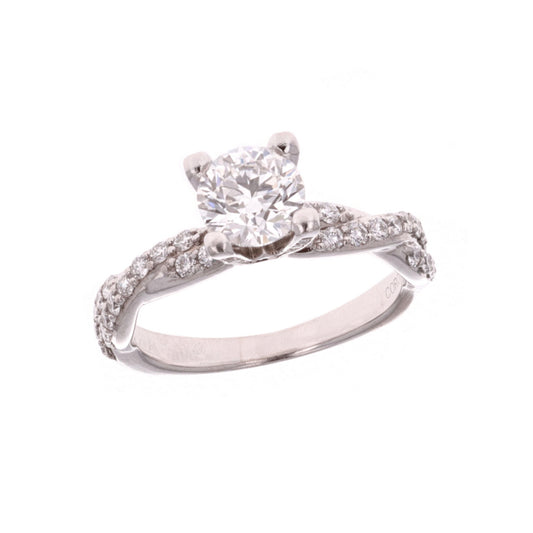 18KT White Gold 1.55ctw Canadian Diamond Estate Engagement Ring size 6.25