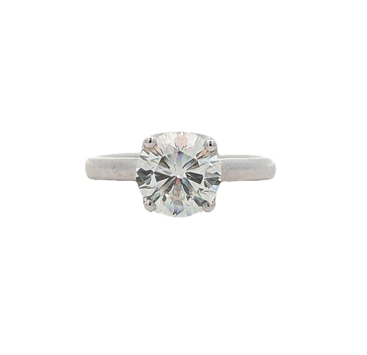 14KT White Gold 2.01ctw Diamond Solitaire Estate Engagement Ring size 7.25