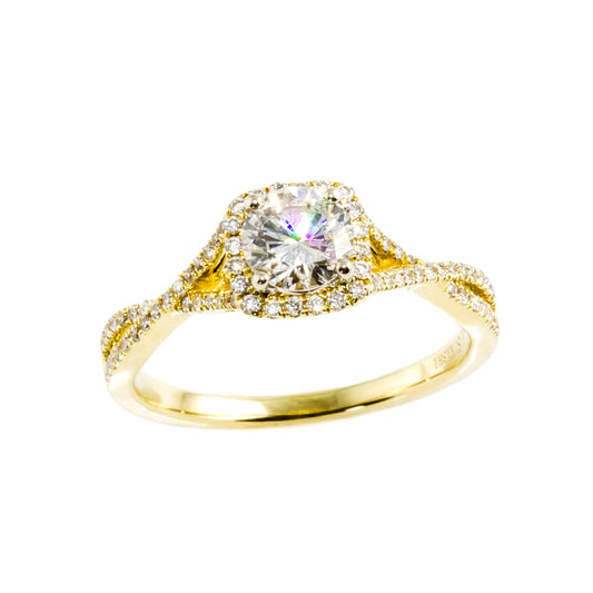 14KT Yellow Gold 0.89ctw Diamond Engagement Ring Size 6