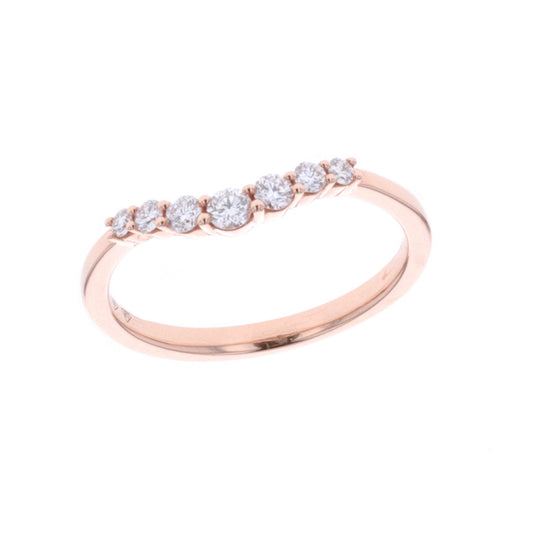 14KT Rose Gold 0.25ctw Diamond Wedding Band Size 6.5