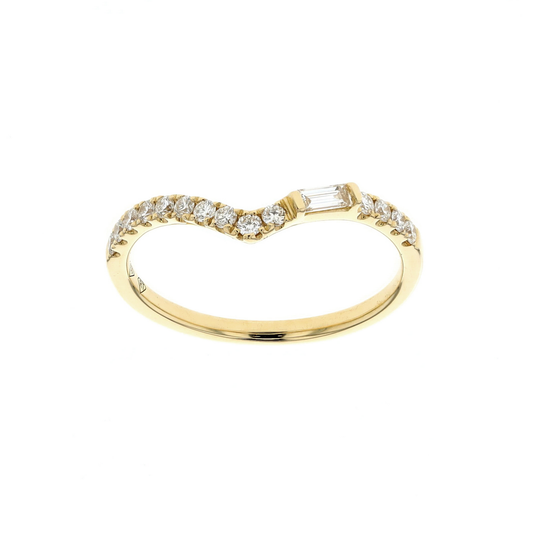 18KT Yellow Gold 0.26ctw Diamond Band Size 6.75