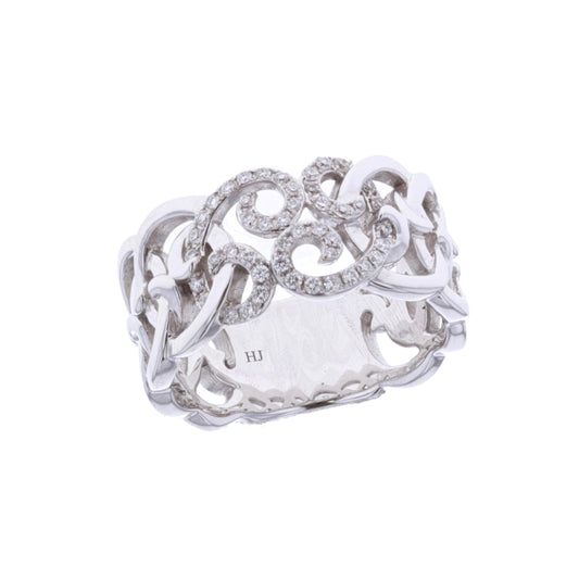 18KT White Gold 0.21ctw Diamond Fashion Ring Size 7