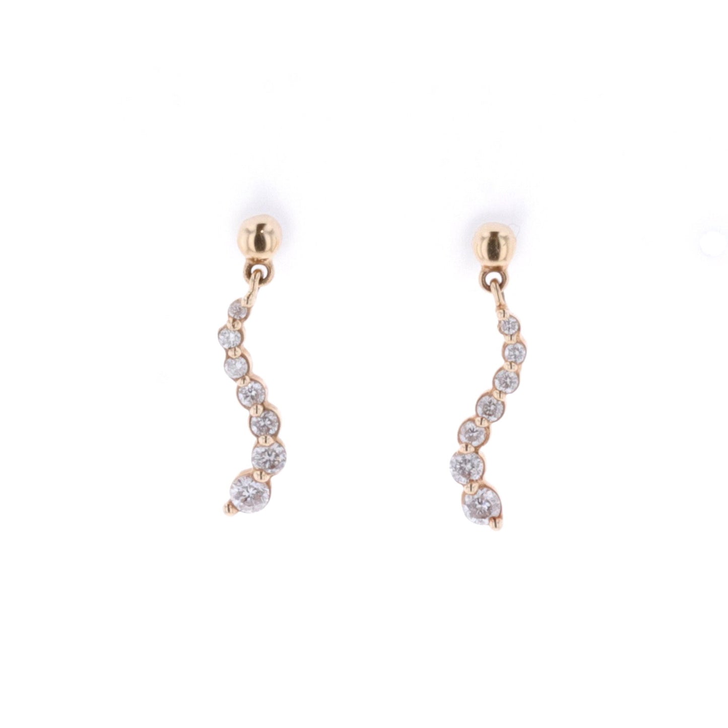 14KT Yellow Gold 0.50ctw Diamond Journey Earrings