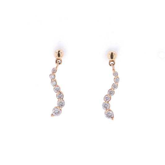 14KT Yellow Gold 0.50ctw Diamond Journey Earrings