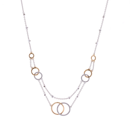 14KT Yellow and White Gold Diamond Necklace