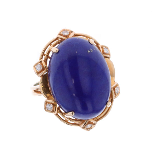 14KT Yellow Gold Lapis Lazuli 16.43ctw Estate Ring size 6