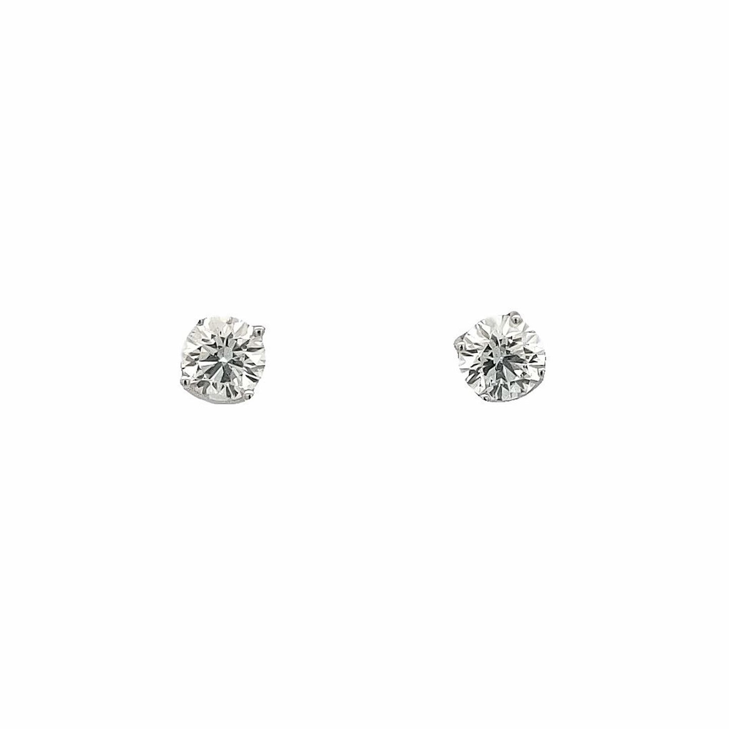 14KT White Gold Natural Blue Sapphire and 1.08ctw Diamond Estate Stud Earrings