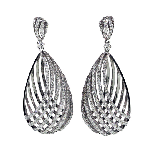 14KT White Gold 3.70ctw Diamond Earrings