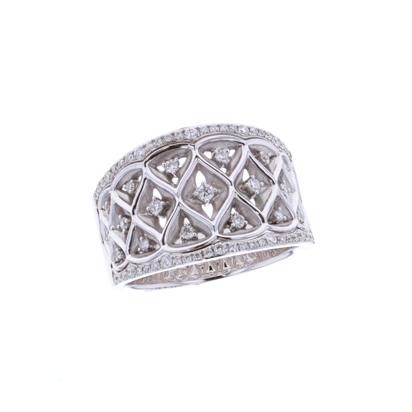 18KT White Gold 0.47ctw Diamond Fashion Ring size 9