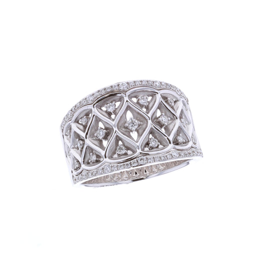 18KT White Gold 0.47ctw Diamond Fashion Ring size 9
