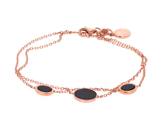 18KT Rose Gold 7.5'' Onyx Bracelet