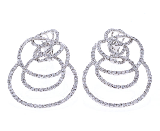 18KT White Gold and 6.95ctw Diamond Earrings
