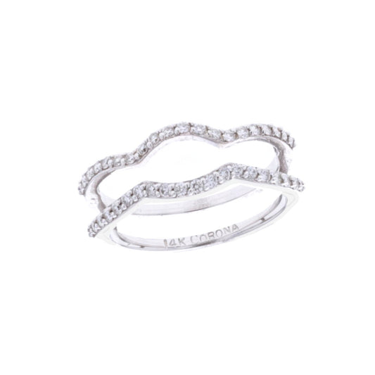 14KT White Gold 0.30ctw Diamond Estate Wedding Band Cradle size 6.75