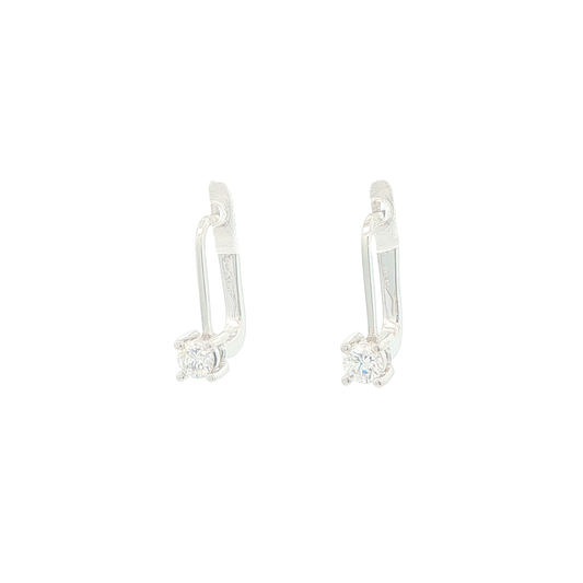 14KT White Gold 0.41ct Diamond Drop Estate Earrings