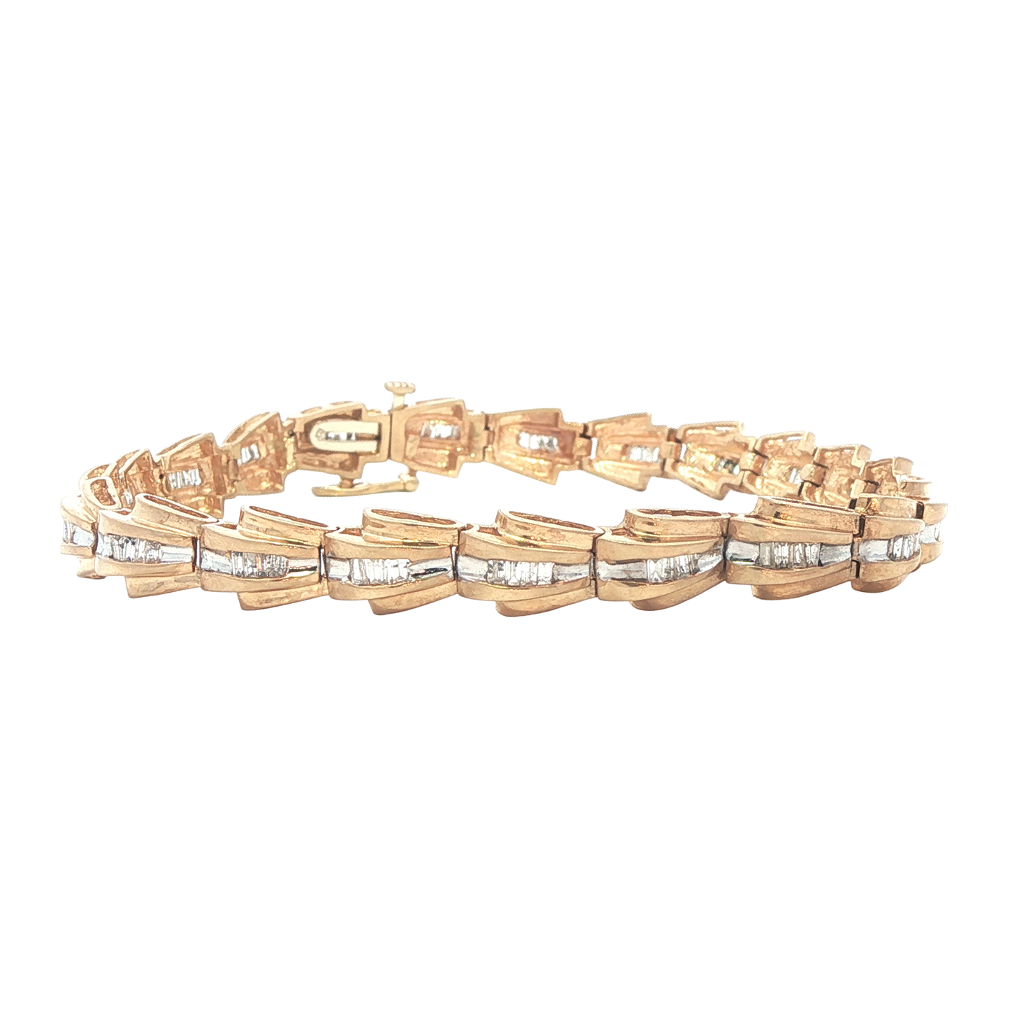 14KT Yellow Gold 1.00ctw Diamond 7" Estate Bracelet