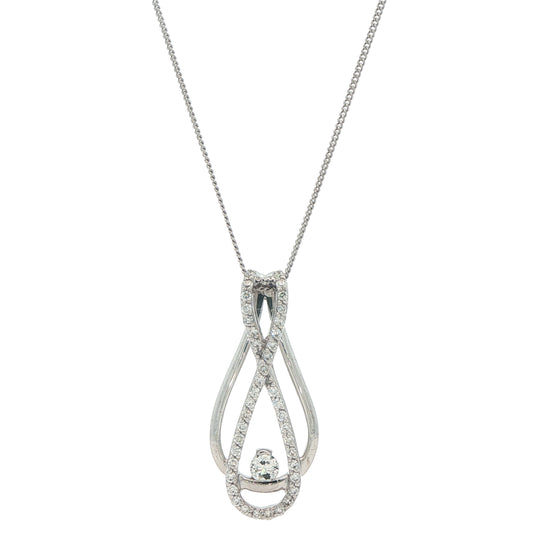 10KT White Gold 0.27ctw Diamond Estate 18" Necklace