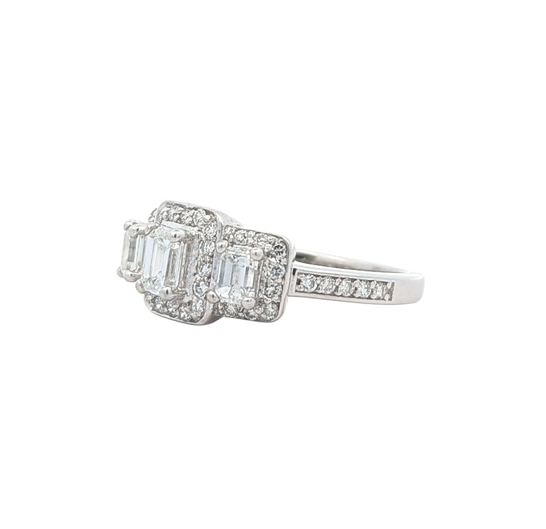 14KT White Gold 1.01ctw Diamond Estate Engagement Ring
