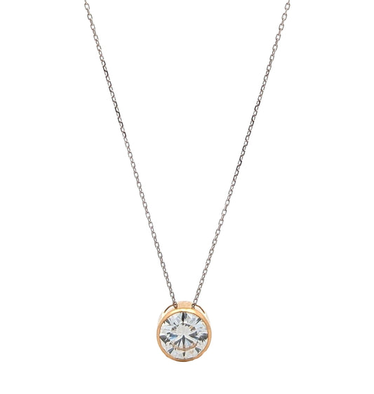 10-14KT White and Yellow Gold 1.00ctw Lab Grown Diamond Estate Necklace