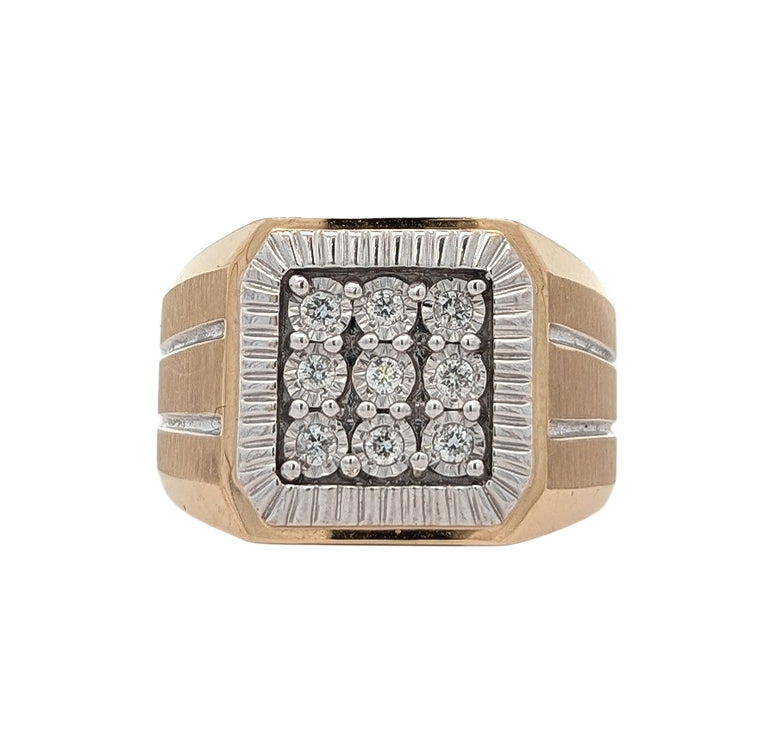 10K Two-Toned Gold 0.20ctw Diamond Gents Ring size 9.75
