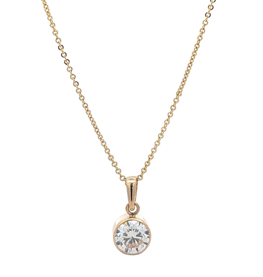 10-14KT Yellow Gold 1.01ctw Lab Grown Diamond Necklace