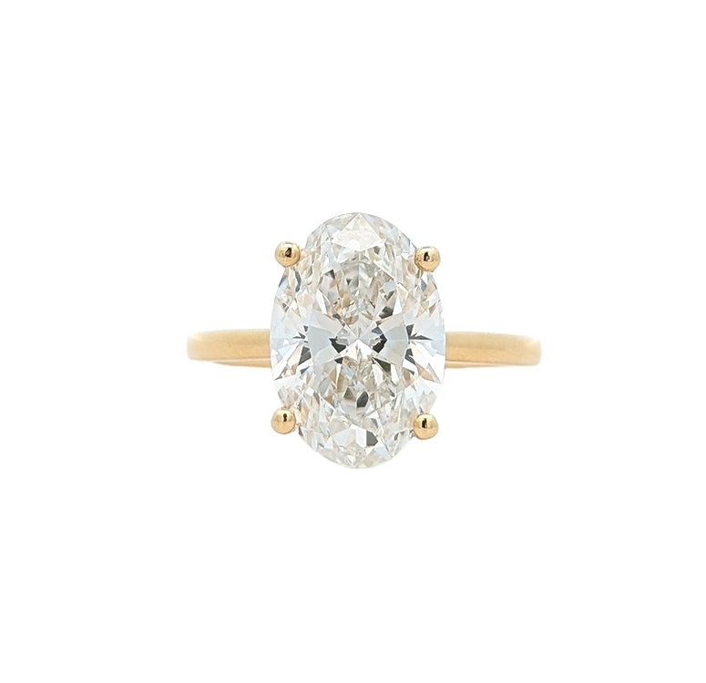 18KT Yellow Gold 4.11ctw Lab Grown Diamond Engagement Ring size 6.5