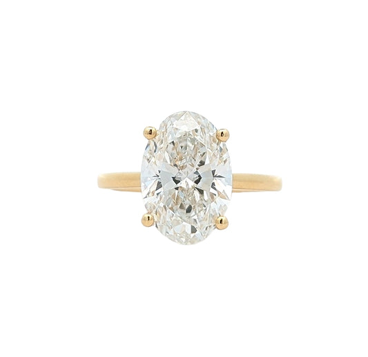 18KT Yellow Gold 4.11ctw Lab Grown Diamond Engagement Ring size 6.5