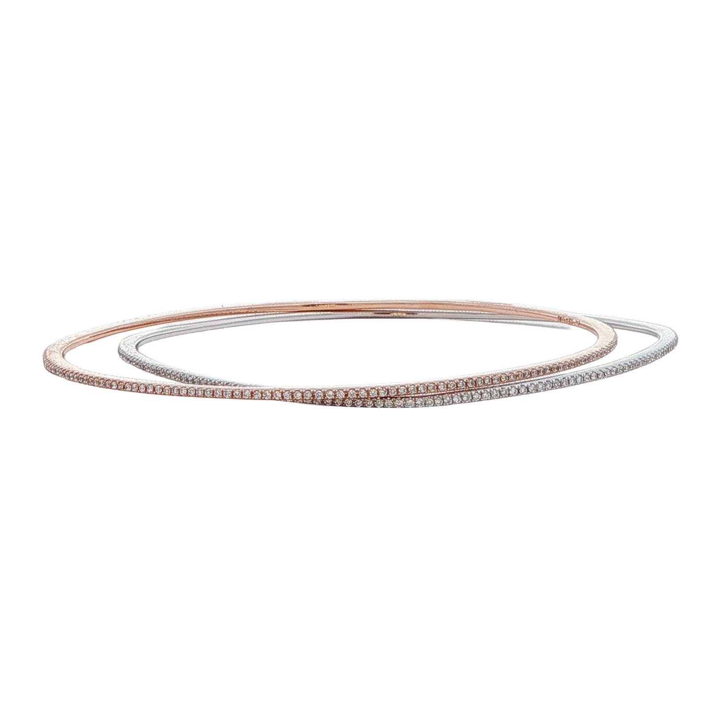 18KT White And Rose Gold 1.50ctw Diamond Matching Bangles