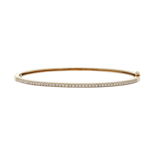 18KT Yellow Gold 0.50ctw Diamond Estate Hinged Bangle