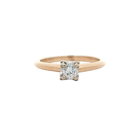 14KT Two-Tone Gold 0.25ctw Diamond Estate Engagement Ring size