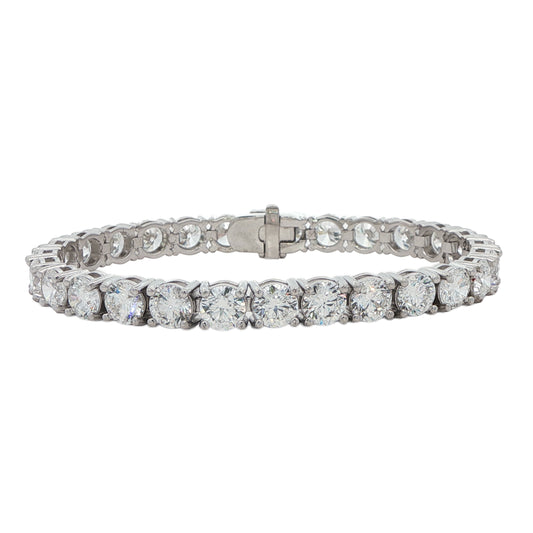 14KT White Gold 27.41ctw Lab-Grown Diamond 7.5 Estate Tennis Bracelet