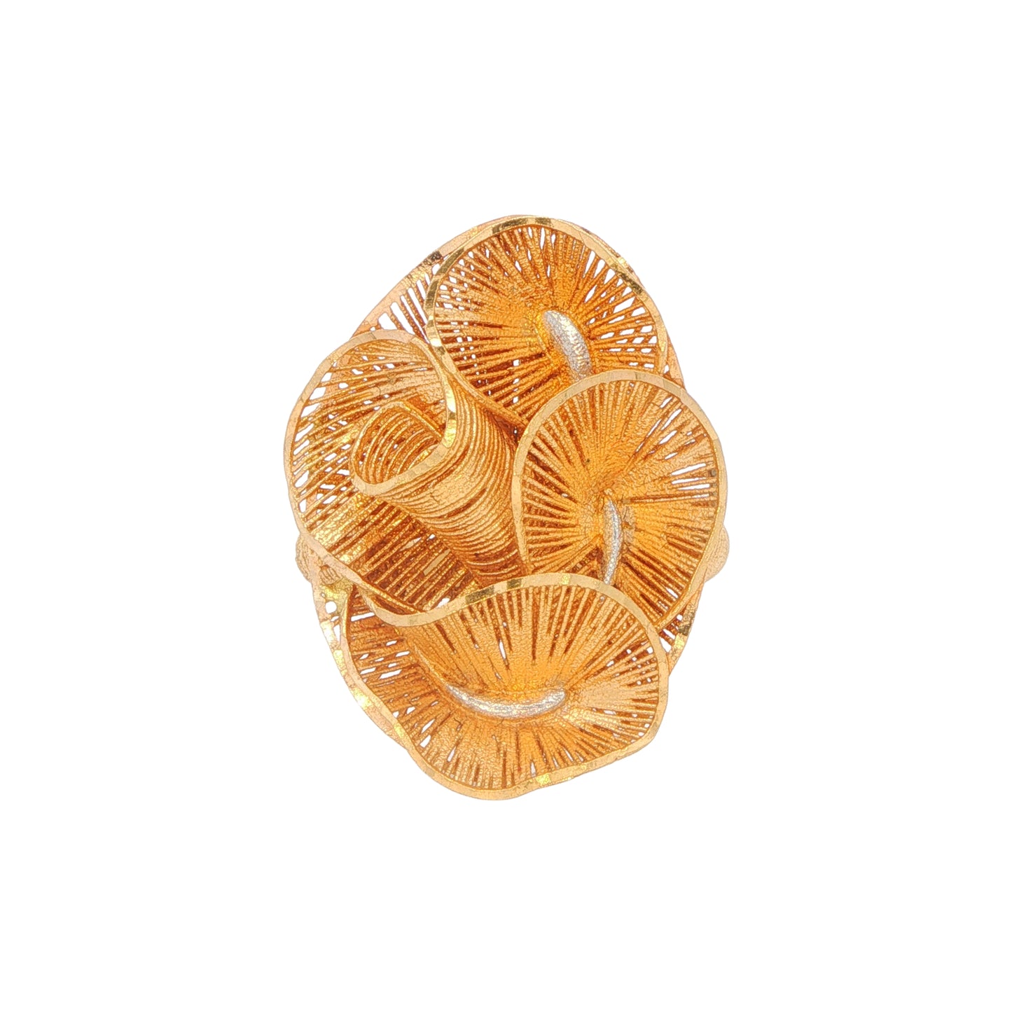 21KT Yellow Gold Estate Flower Ring size 7.5