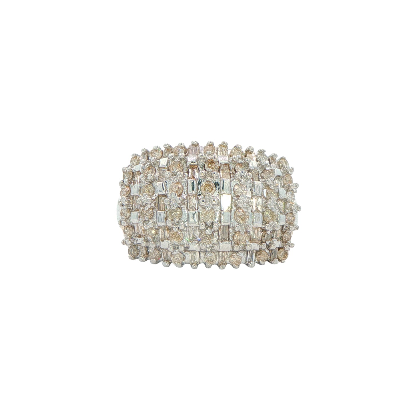 10KT Two-Toned 1.26ctw Diamond Estate Cluster Ring size 7