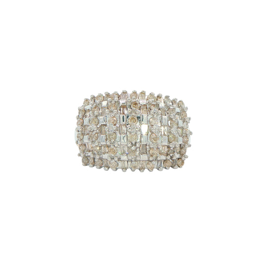 10KT Two-Toned 1.26ctw Diamond Estate Cluster Ring size 7