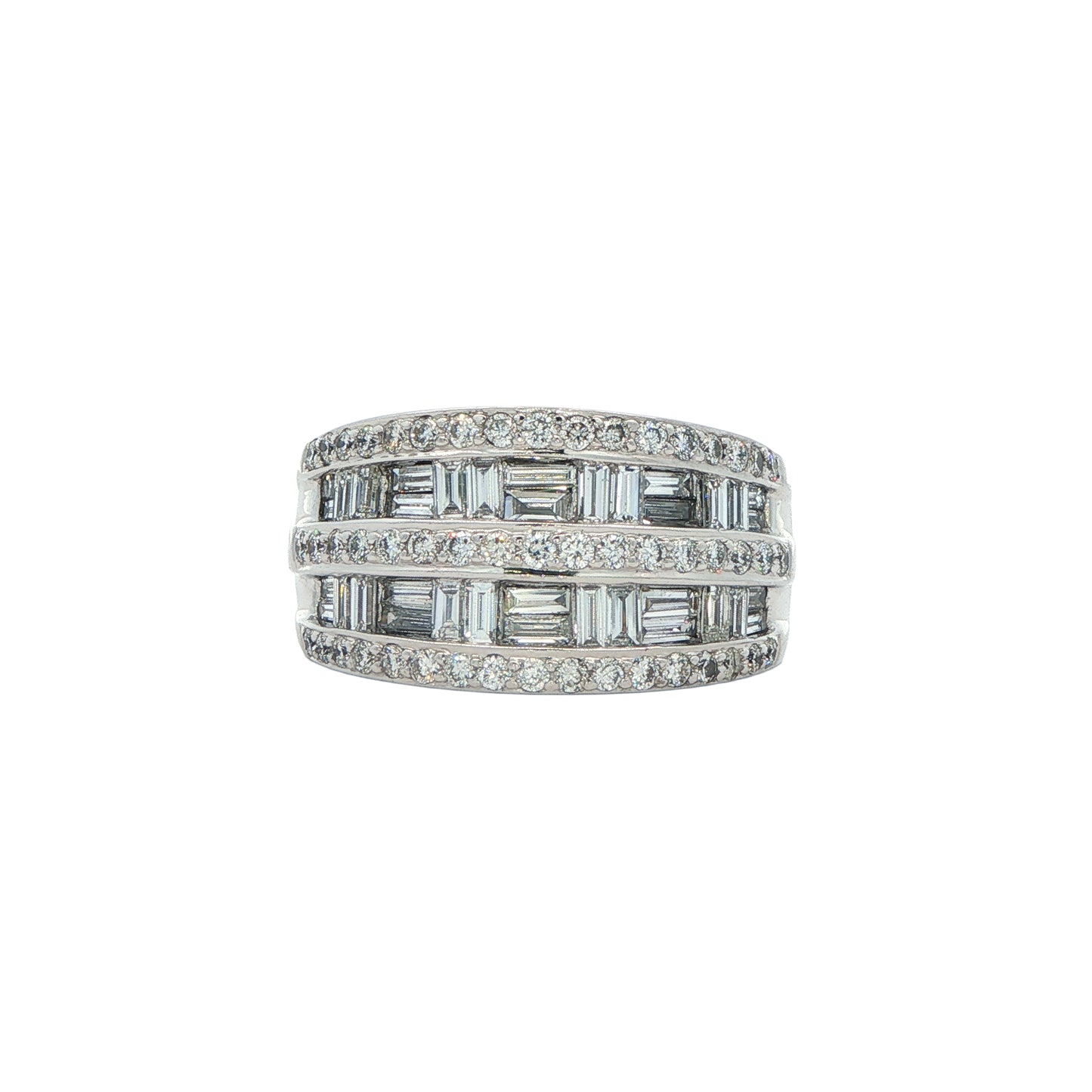 18KT White Gold 2.28ctw Diamond Estate Ring size 7