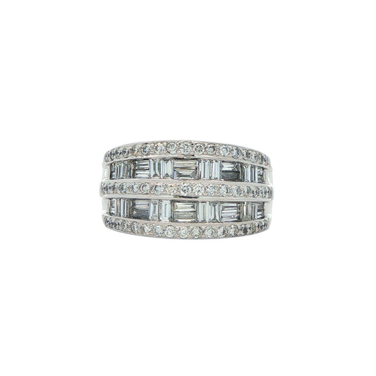 18KT White Gold 2.28ctw Diamond Estate Ring size 7