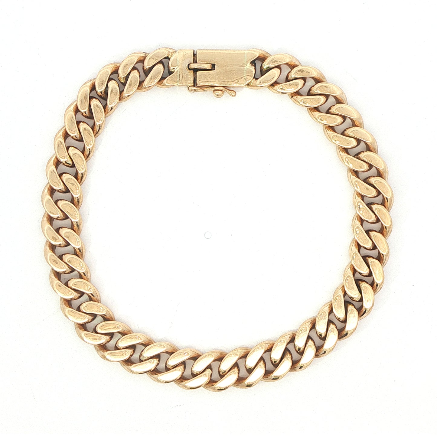 14KT Yellow Gold 8.5 Cuban Link Estate Bracelet