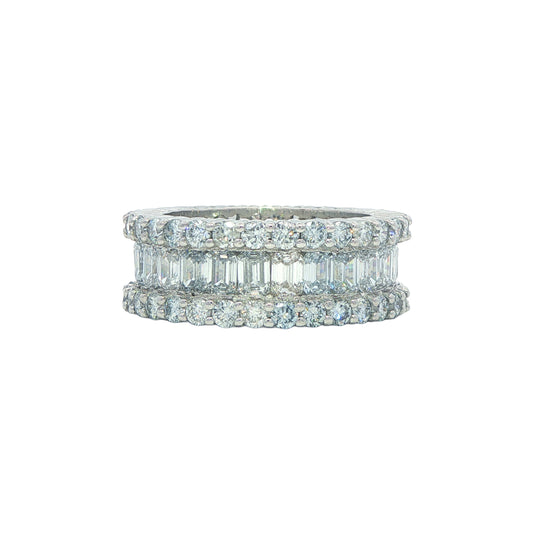 14KT White Gold 8.78ctw Lab Grown Diamond Estate Eternity Band size 9
