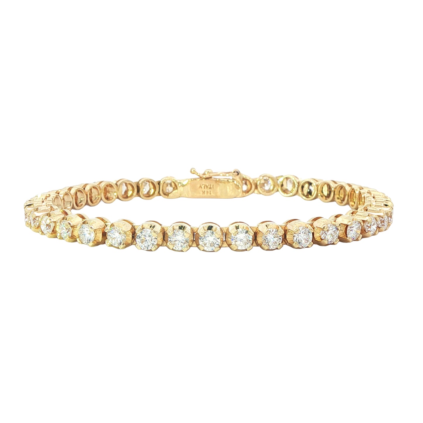 14KT Yellow Gold 4.07ctw Lab Grown Diamond 6.5 Estate Tennis Bracelet