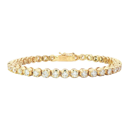 14KT Yellow Gold 4.07ctw Lab Grown Diamond 6.5 Estate Tennis Bracelet