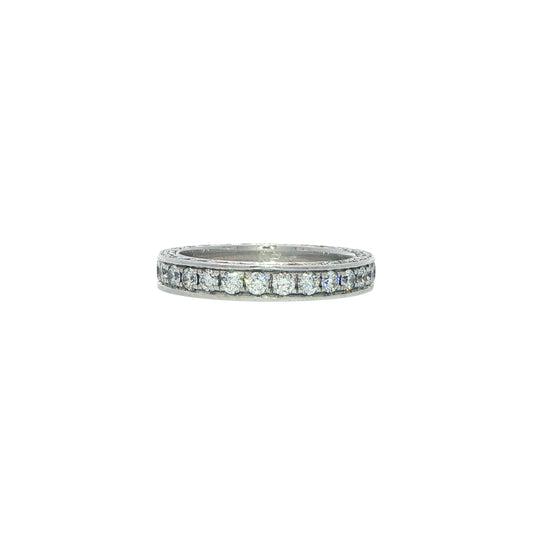18K White Gold 1.17ctw Diamond Estate Band size 5.5