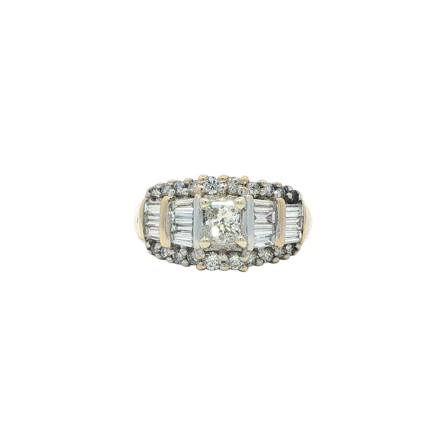 14KT Two-Toned 1.14ctw Diamond Engagement Ring size 6